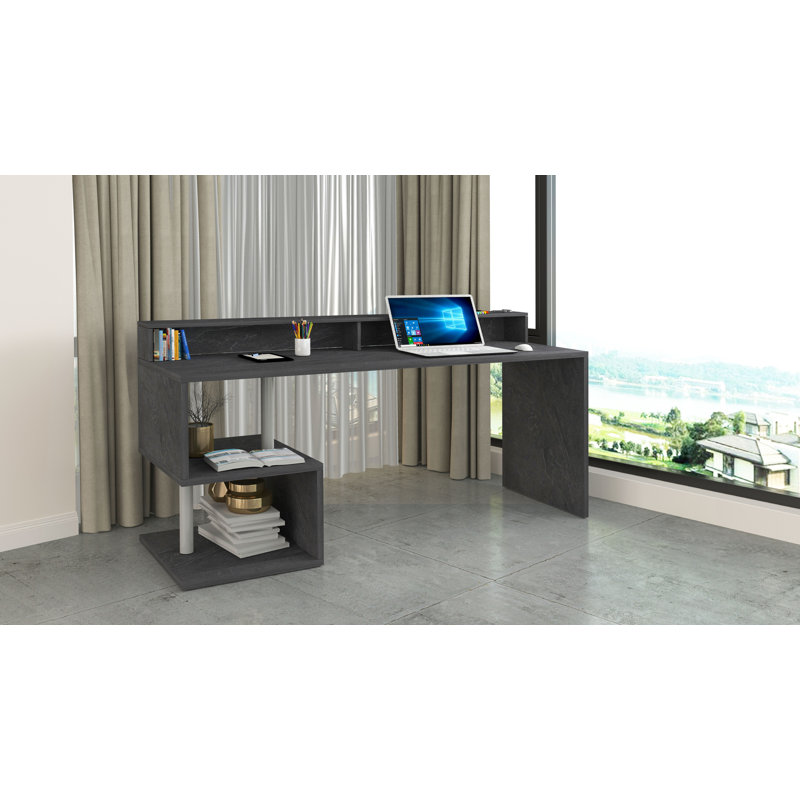 Nang Computer Desk, Grey, 92.50cm H x 180cm W x 60cm D