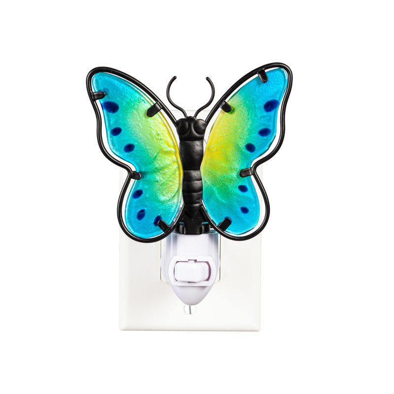 Veilleuse papillon en verre