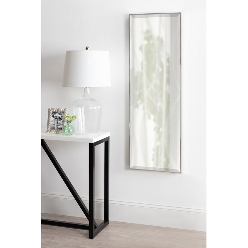 Miroir traditionnel biseauté Logsdon, Argent, 16 po x 48 po