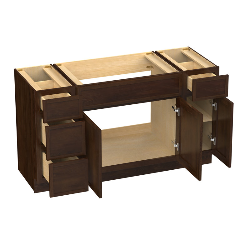 Base de meuble-lavabo simple 63 po seulement, Brun