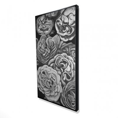 Grayscale Dahlias Print On Canvas