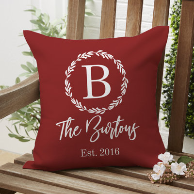 Coussin extérieur personnalisé Laurel Monogram 16 "