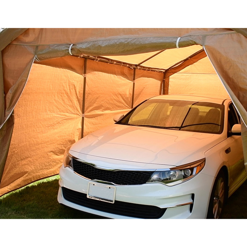 Abri d'auto à toile robuste pour l'extérieur, Beige