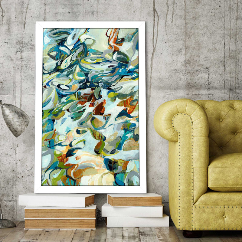 In the Flow III - peinture à cadre flottant, Cadre blanc, H 27,5 po x l 21,5 po x P 0,75 po