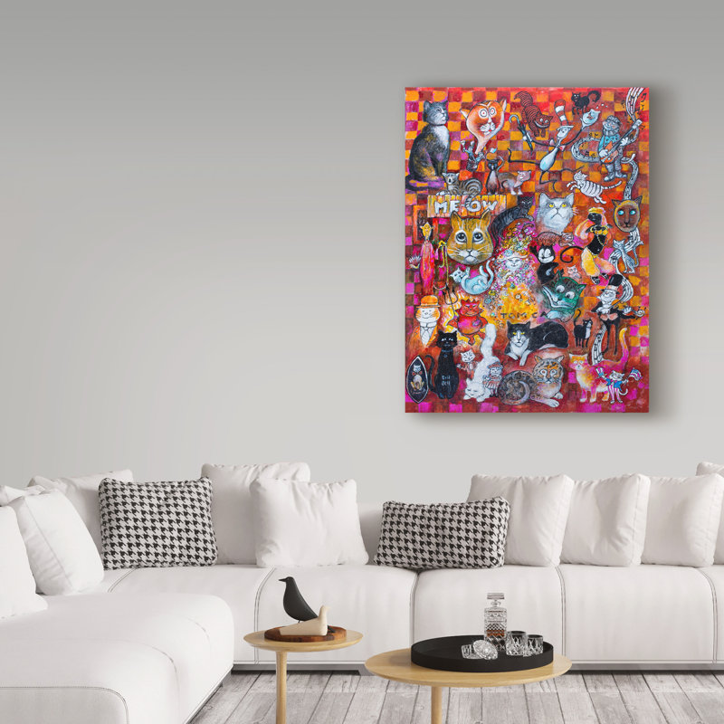 «A Collection of Cats» par Kellene, affiche vintage sur toile tendue, H 47 po x l 35 po