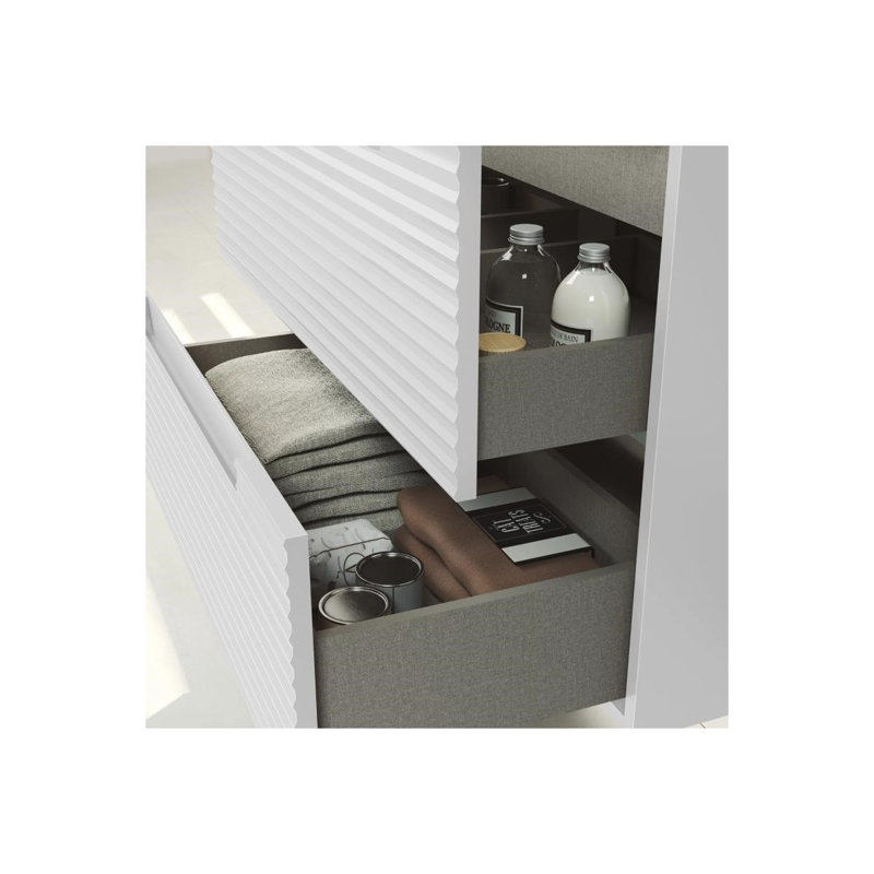 Meuble-lavabo mural simple 24 po avec plateau en résine Moncler, Noir, Noir