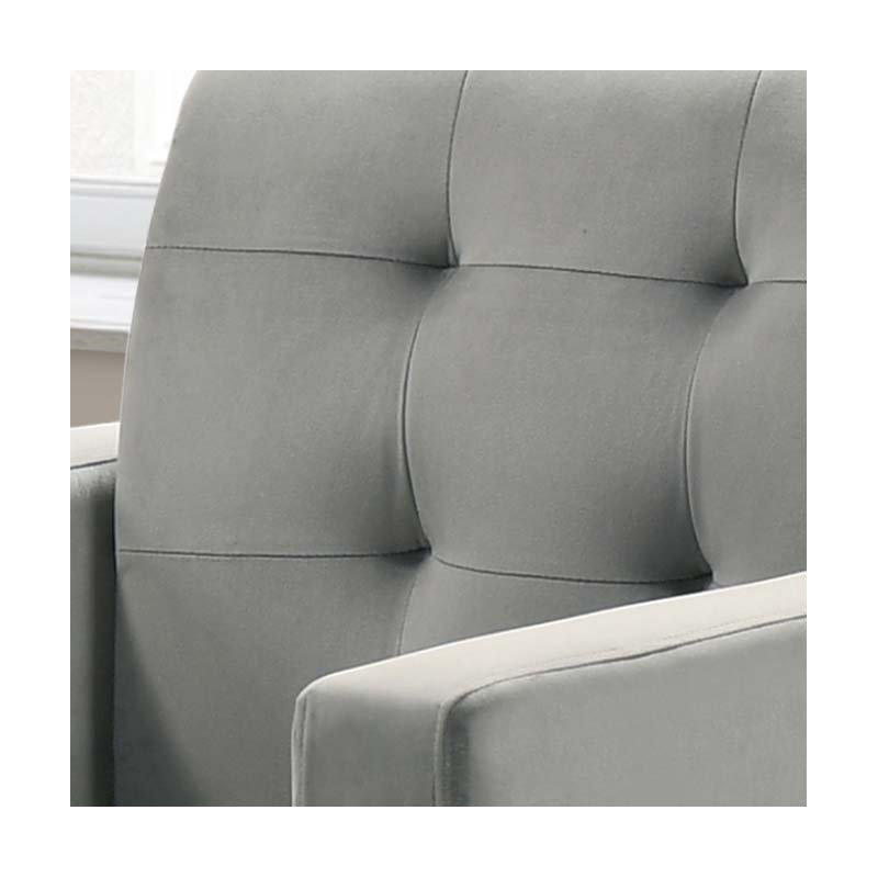 Audreyana Velvet Club Chair, Light Gray Velvet