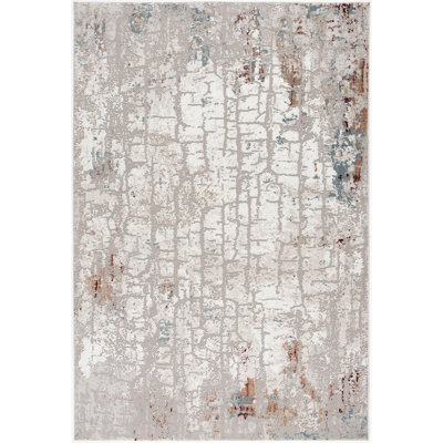 Tapis gris et ivoire Veun