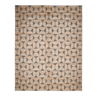 Geometric Area Rug in Light Brown/Black