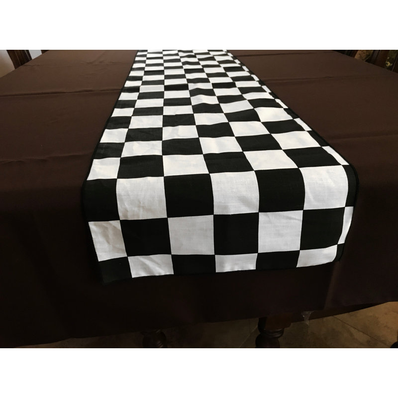 Chemin de table à damier, L 120 po x l 12 po