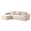 Canapé modulaire 96,9 po avec méridienne en forme de L, canapé modulaire moderne avec assise profonde, canapé rembourré pour chambre à coucher de salon, sans assemblage requis, (tissu velours côtelé), blanc
