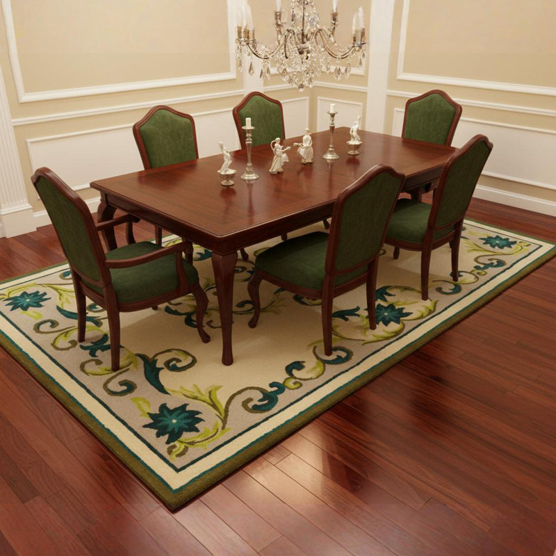 Venegas Authentic Hand-Tufted Handmade Cream, Teal, Olive Green & Taupe Transitional Wool Area Rug
