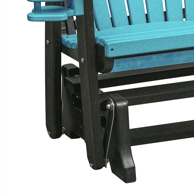 Banc en plastique pour l'extérieur, Bleu et noir