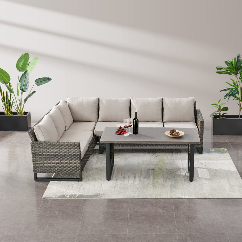 31.1'' Wide Rectangle Wicker Patio Sofa with Cushions