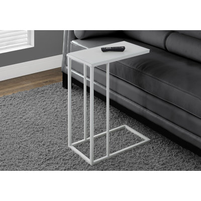 Chic C-Shaped End Table  With Tempered Glass Top