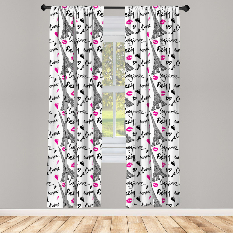 Paris Semi-Sheer Rod Pocket Curtain Panels, 28" x 95"