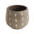Boan Round Terracotta Planter with Hand Painted Lines and Glazed Finish