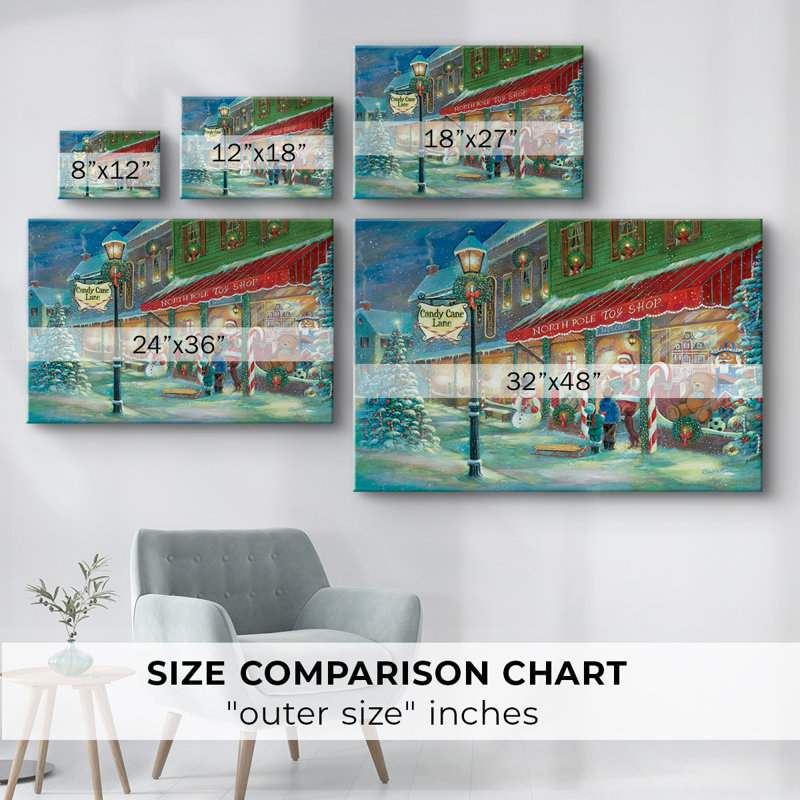 Candy Cane Lane - Cavas enveloppés de galerie, H 24 po x l 36 po