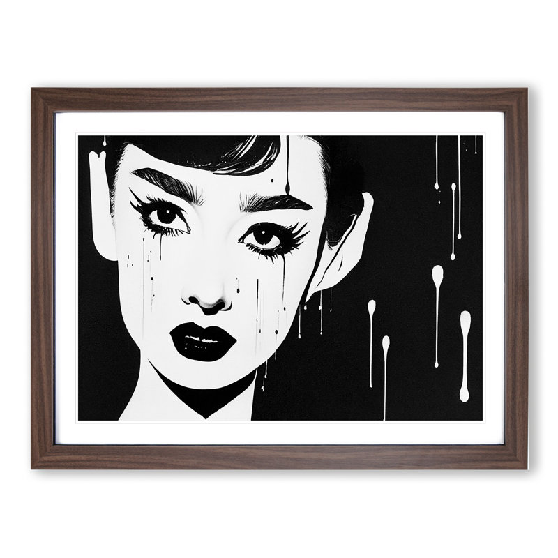 Monochrome Woman Vol.2 - Framed Print, 34cm H x 46cm W x 2cm D, Brown Framed