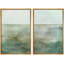 «Pastel Teal Green Landscape Abstract Shapes Modern Art Decor», encadrée sur toile-1461224173-1461224170