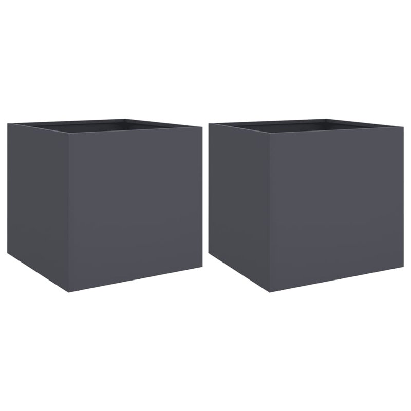 Planter Steel, Black, 1, 75cm H x 52cm W x 48cm D