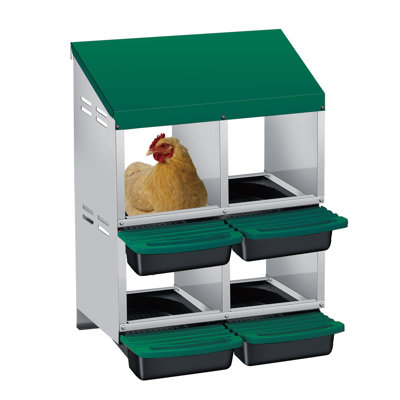 Boîte de nidification pour poulets avec plateau coulissant amovible, boîte de pose en acier galvanisé pour poulailler et ferme avicole
