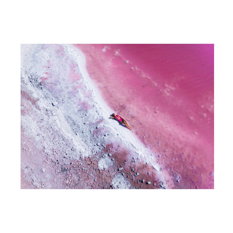 Œuvre sur toile rose, Stanislav Khara, H 14 po x l 19 po