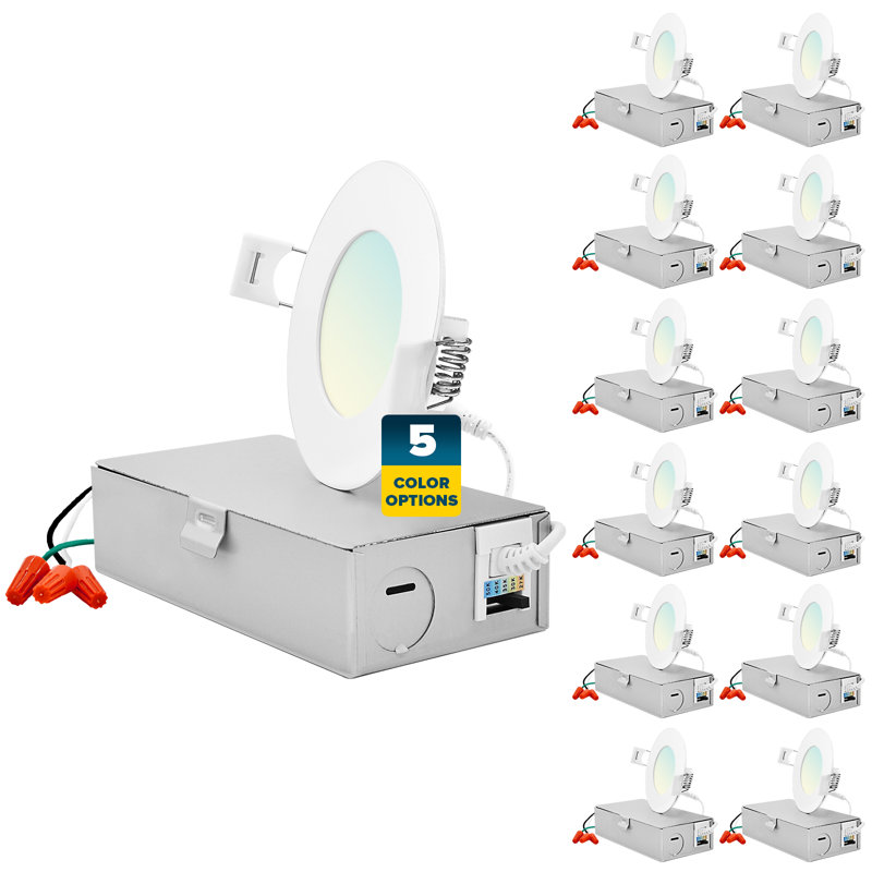 3'' Selectable Color Temperature Dimmable Air-Tight IC Rated LED Canless Recessed Lighting Kit