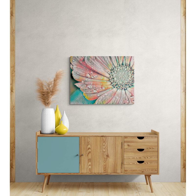 Rainbow Daisy - estampe numérique sur toile tendue avec châssis, H 27 po x l 36 po