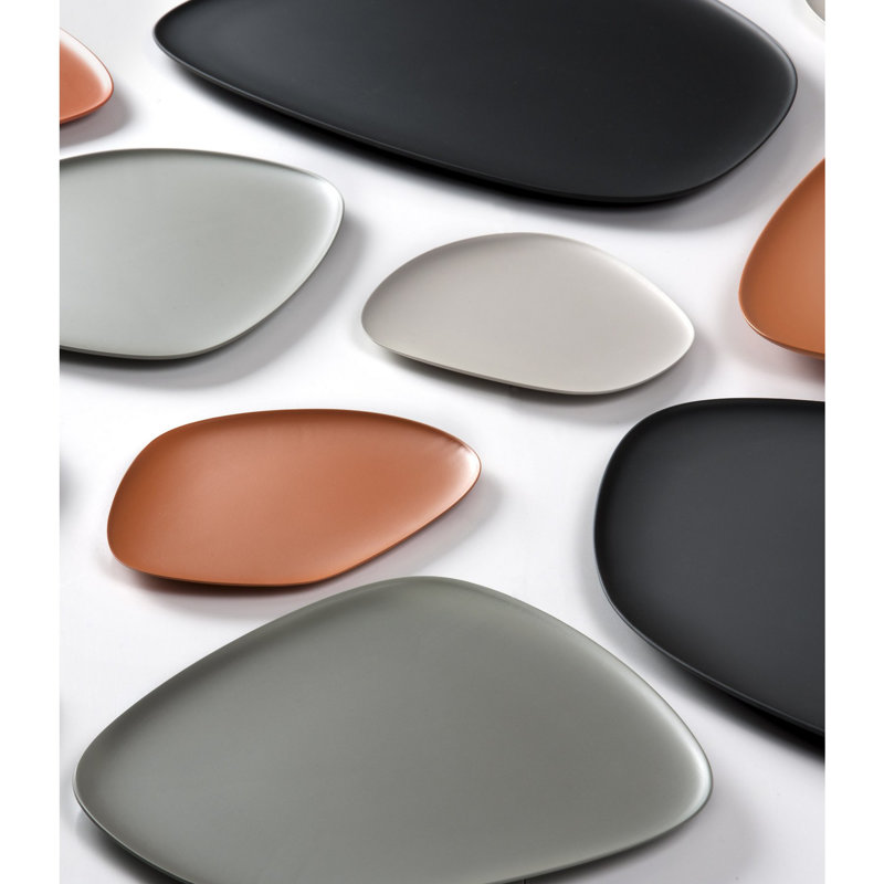 Namasté Decorative Plate Set, Black/Gray/Taupe