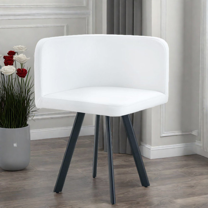 Chaises de salle à manger confortables, chaise moderne en métal blanc pour la maison
