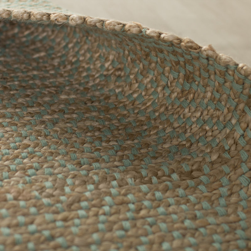Tapis beige à motif géométrique tissé à plat à la main Chester, Carré 6 pi