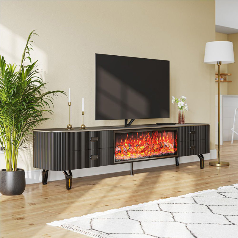 French Fireplace Simulation Dynamic Flame TV Stand