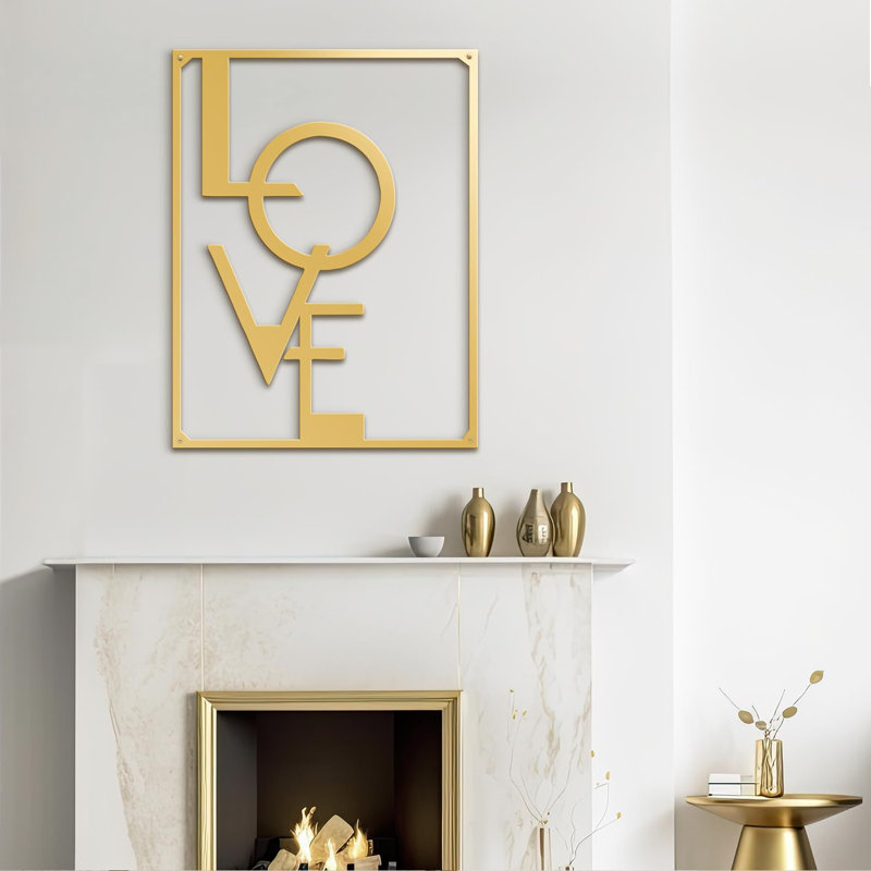 Wall Decor on Metal, Gold, 20" H x 16" W x 0.05" D