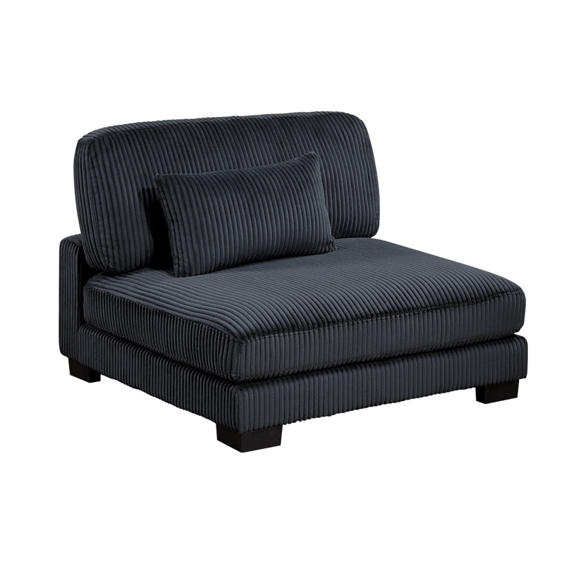 Canapé modulaire à 5 pièces Traverse noir avec repose-pieds