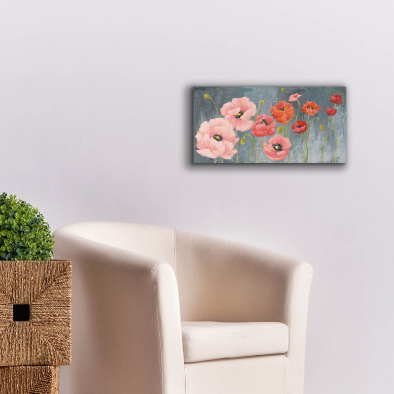 Toile épique «Poppy Party» par Julia Purinton, H 12 po x l 24 po x P 0,75 po