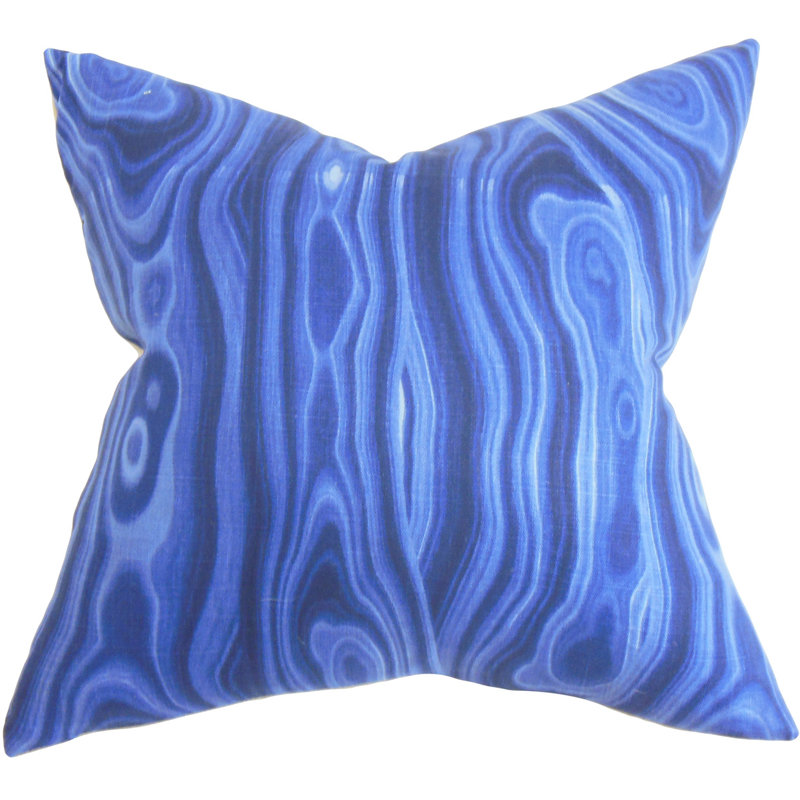 Coussin en coton Zoia, Bleu outremer, 20 po x 20 po