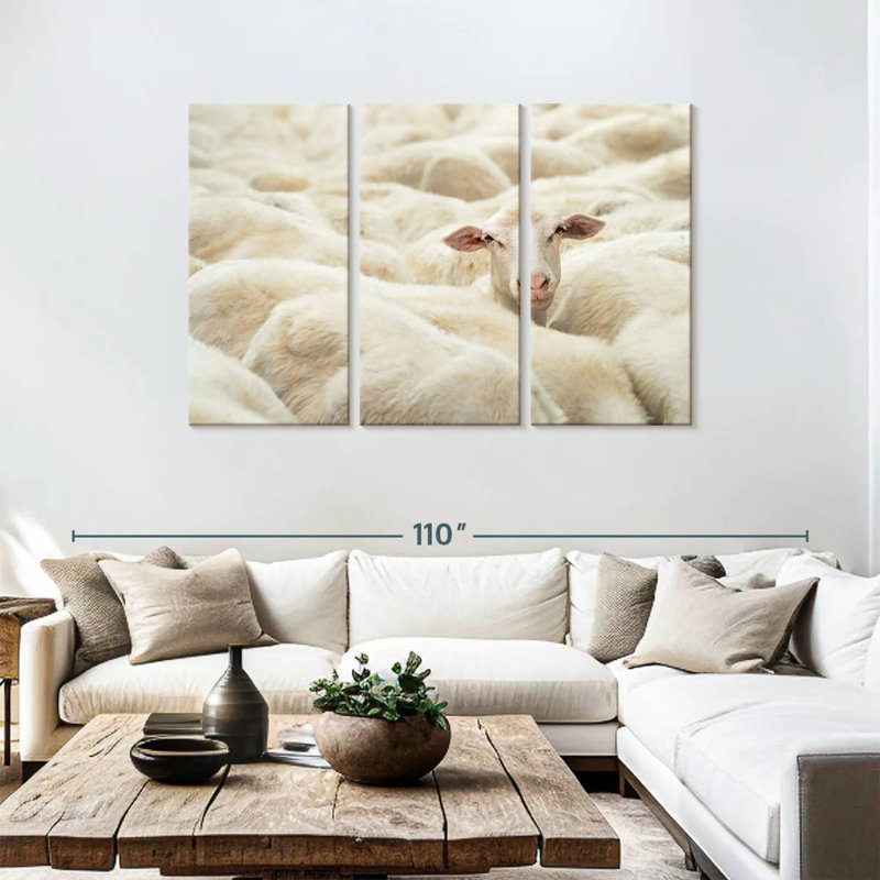 Brampt Curious Sheep, 48" H x 74" W