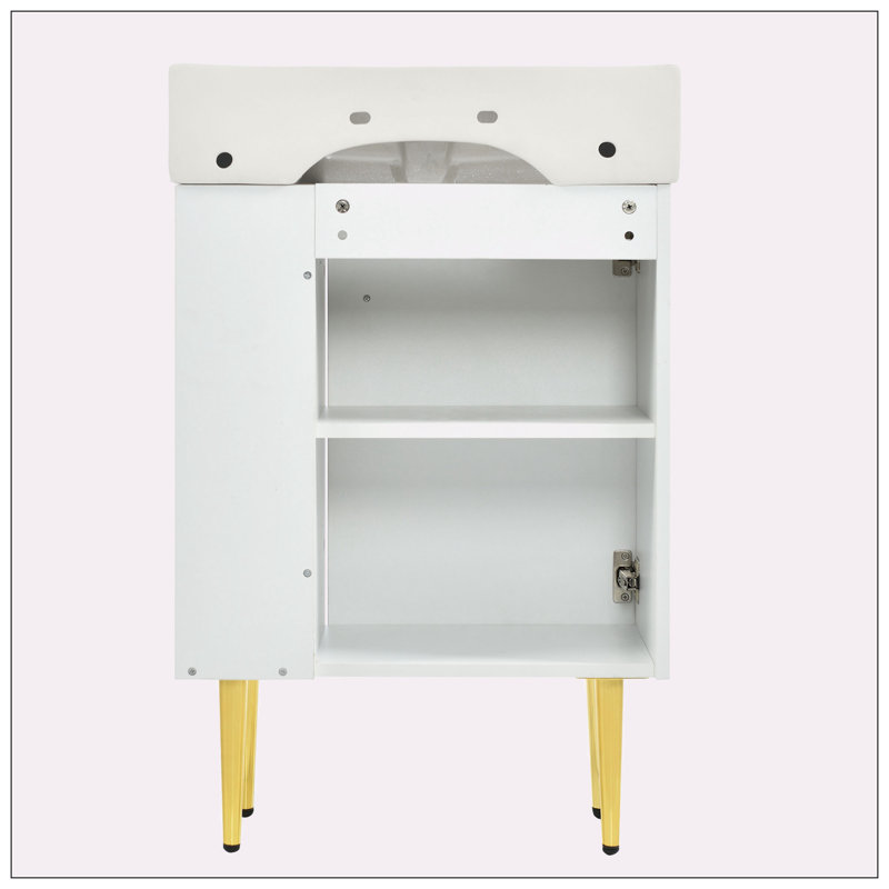 Foluke 21.6'' Single Bathroom Vanity with Ceramic Top