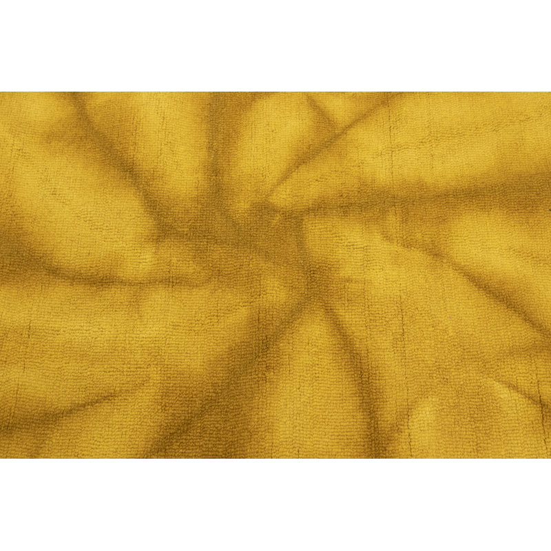 Tapis moderne touffeté à la main jaune doré Tie-Dye 5X8