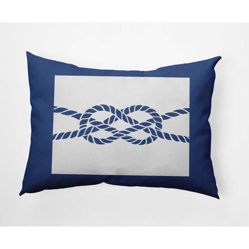 Nautical Nights Outdoor Reversible Throw Pillow, Blue
