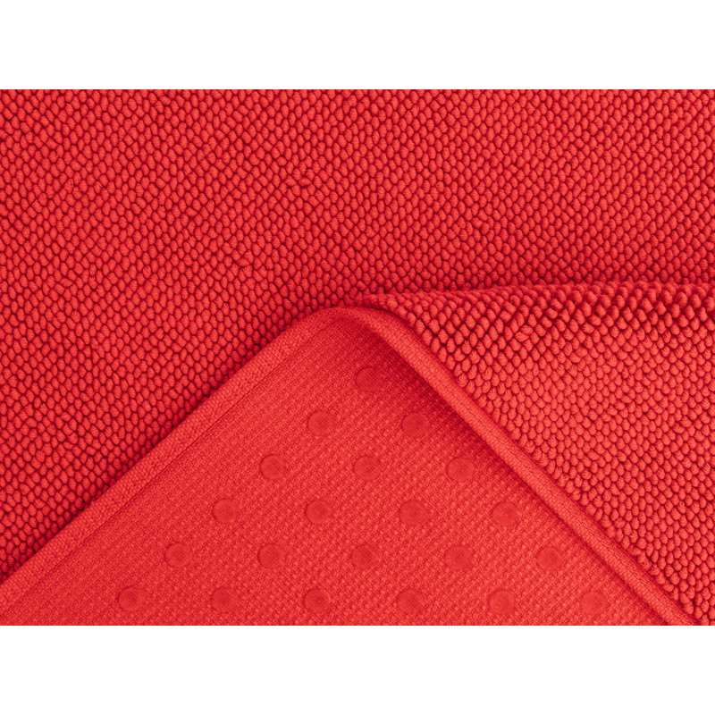 Chemung 100% Cotton Non-Slip Bath Rug, 34" L x 20" W, Red