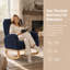 Chaise berçante d'intérieur rembourrée avec repose-pieds et poche latérale-436535788