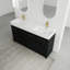 Meuble-lavabo autoportant de 60 pouces avec double lavabo en résine