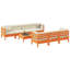 Ensemble de canapé de patio 8 pièces avec coussins en cire de pin brun Latitude Run®