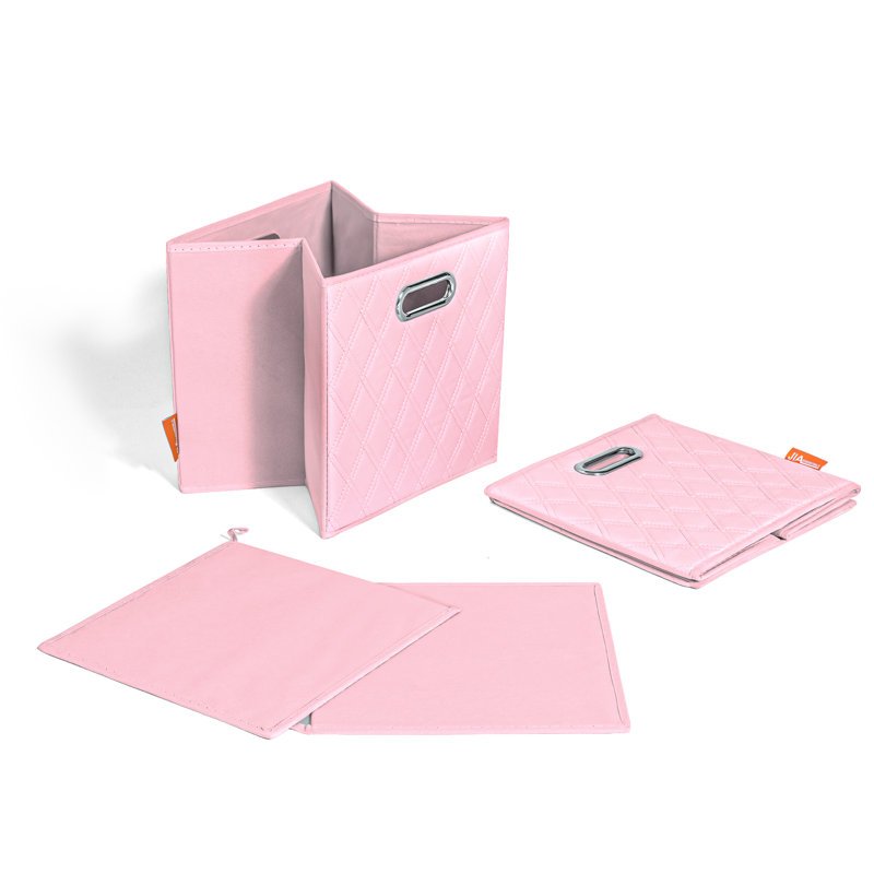 Ensemble de cubes ou bacs en similicuir Jiaessentiels, Rose, H 11 po x l 11 po x P 11 po