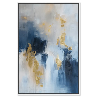Morning Dew Blue Abstract Wall Art by Art Remedy