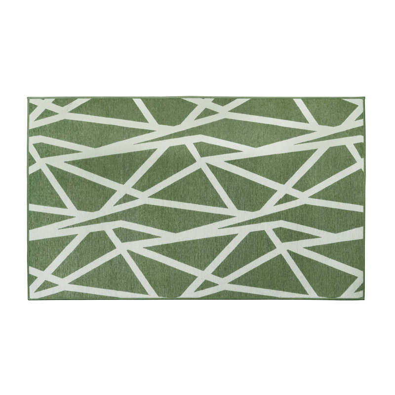 Intersections Juniper Green Washable Rug - 3' x 5'