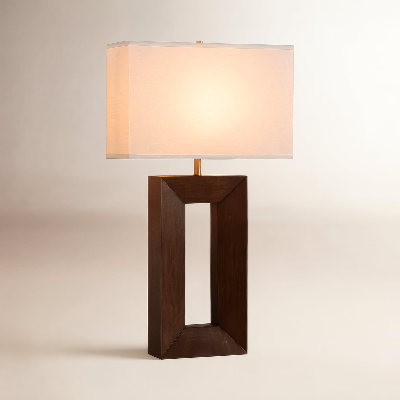 Nova of California Julie Linen Table Lamp, Dark Walnut