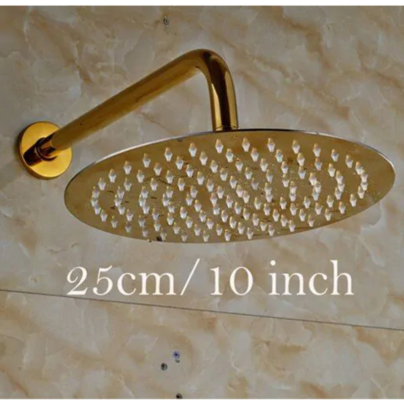 Pomme de douche murale luxueuse à finition dorée luxueuse avec finition en or de qualité supérieure